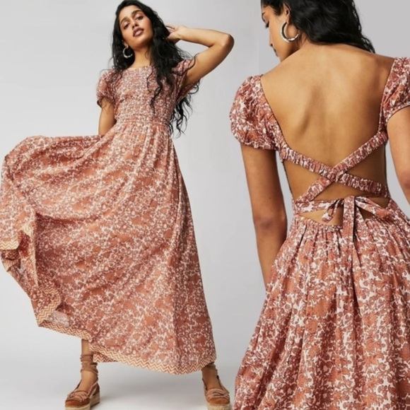 Free People Ultraviolet Dress Size Medium NWT Floral Bohemian - Picture 1 of 10